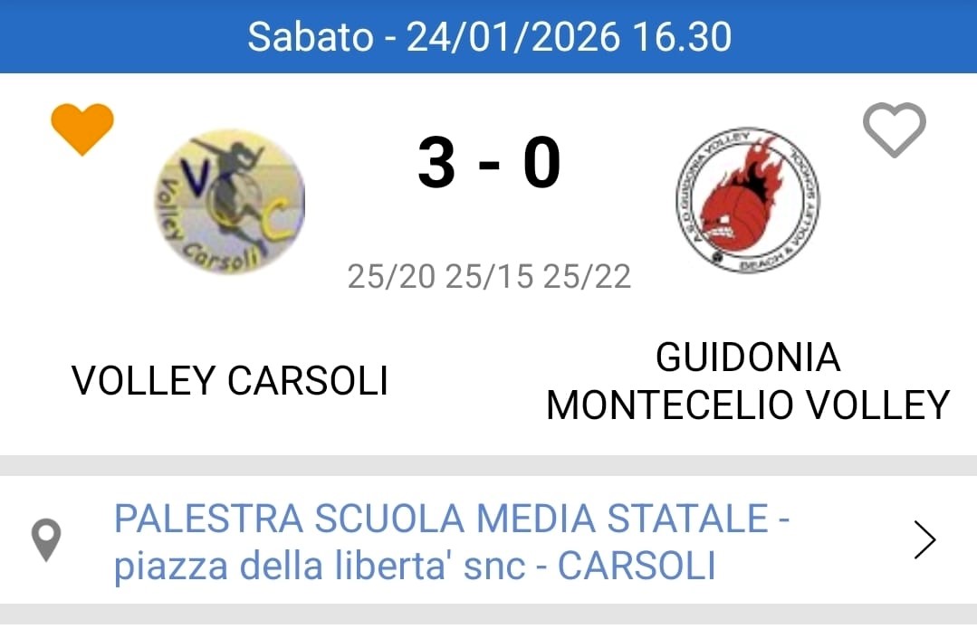 Risultato Finale Volley Carsoli