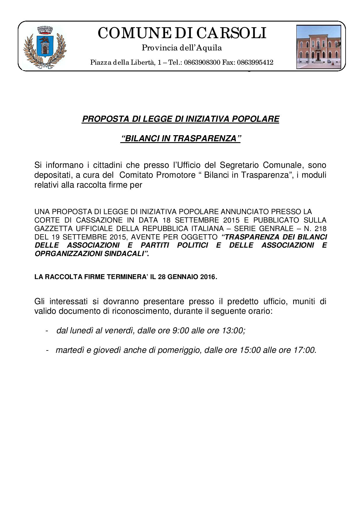 Proposta di Legge