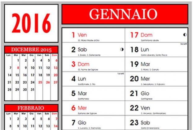 IL CALENDARIO 2016 PIENO DI PONTI
