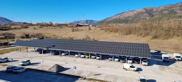 L'impianto fotovoltaico della sede provinciale di Centi Colella all'Aquila