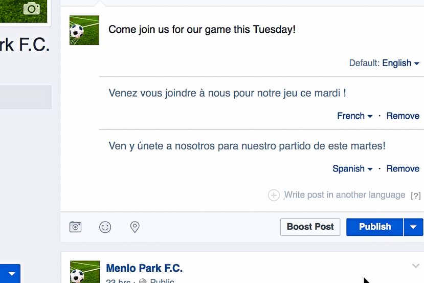 FACEBOOK LANCIA "MULTILINGUAL COMPOSER" PER CREARE POST MULTILINGUA: ECCO COME FUNZIONA