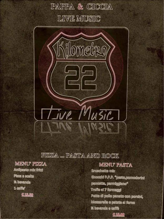 KILOMETRO 22 LIVE MUSIC A VALLINFREDA SABATO 27 GIUGNO-PAPPA &amp; CICCIA
