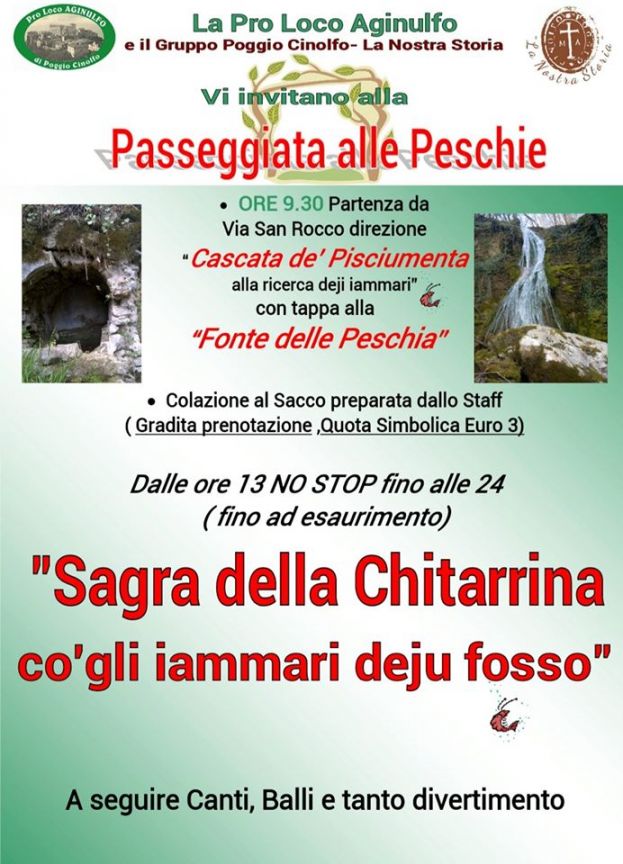 POGGIO CINOLFO,PASSEGGIATA ALLE PESCHIE SABATO 22 AGOSTO A PARTIRE DALLE ORE 09:30