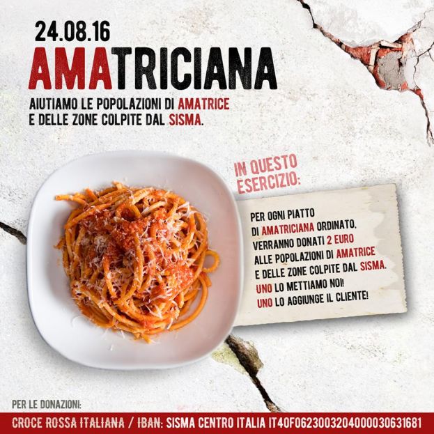 IL FOOD BLOGGER PAOLO CAMPANA E LA SOLIDARIETA' CON LA PASTA: DUE EURO PER OGNI PIATTO DI AMATRICIANA