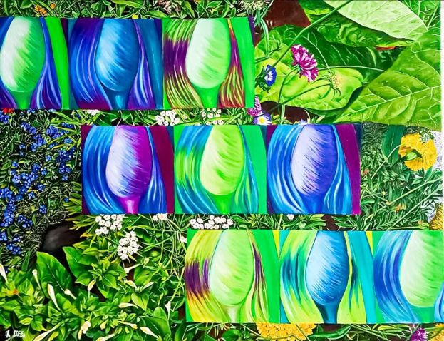 Je suis… la Famme des fleurs, olio su tela