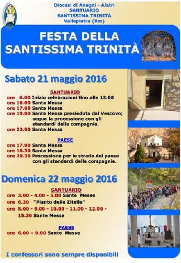 PELLEGRINAGGIO DEI "DEVOTI" AL SANTUARIO DELLA SS.TRINITA' DI VALLEPIETRA: DOMENICA PREVISTO IL TRADIZIONALE "PIANTO DELLE ZITELLE"