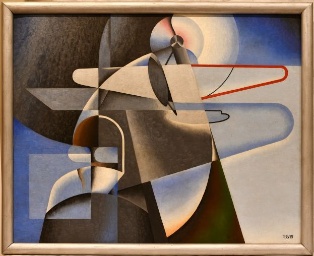 Osvaldo Peruzzi, Aeropittura, 1934, olio su cartone, Roma, Galleria d'Arte Moderna, inv. AM 1291_low