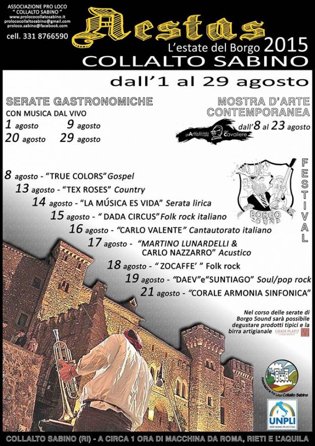"AESTAS",L'ESTATE DEL BORGO 2015 A COLLALTO SABINO