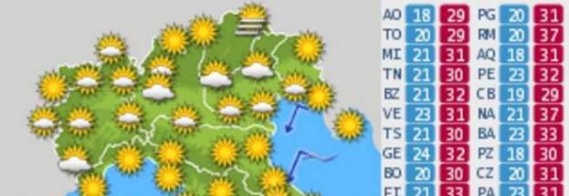 METEO,FLEGETONTE STA PER SALUTARE L'ITALIA:CALDO FINO A MERCOLEDI', POI TREGUA