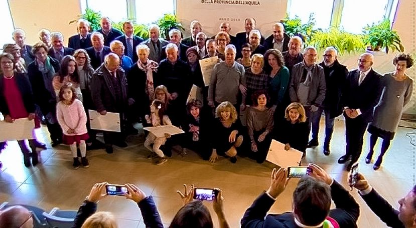 I lavoratori premiati alla Camera di Commercio dell'Aquila