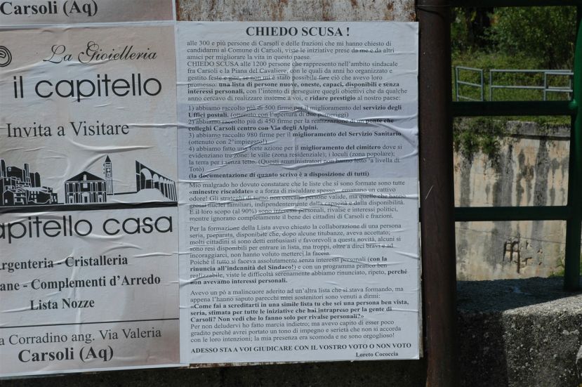"MINESTRE RISCALDATE":LORETO COCOCCIA CHIEDE SCUSA AI SUOI SOSTENITORI