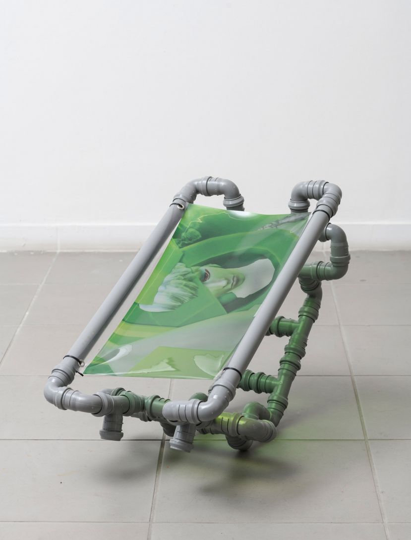 7. Federica Di Pietrantonio, you’re in a post-apocalyptic bathroom with water dripping 04, 2022, stampa digitale su pvc, tubi in polipropilene, dimensioni variabili