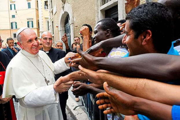 Papa Bergoglio con gli Immigrati