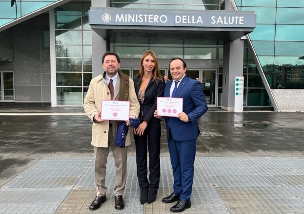 da sx Vittorio Chignoli, Dir.San. Tiberia Hospital, Valeria Giannotta, AD Tiberia Hospital, Giuseppe Clemente, Dir.Op. San Carlo di Nancy