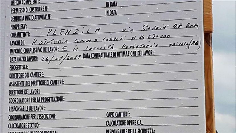 Cartello di segnalazione