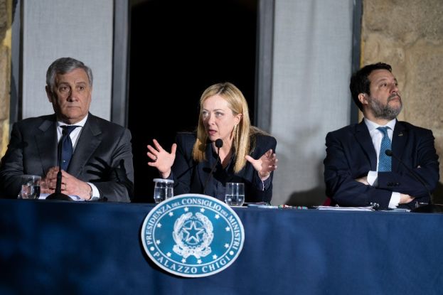 Tajani, Meloni, Salvini