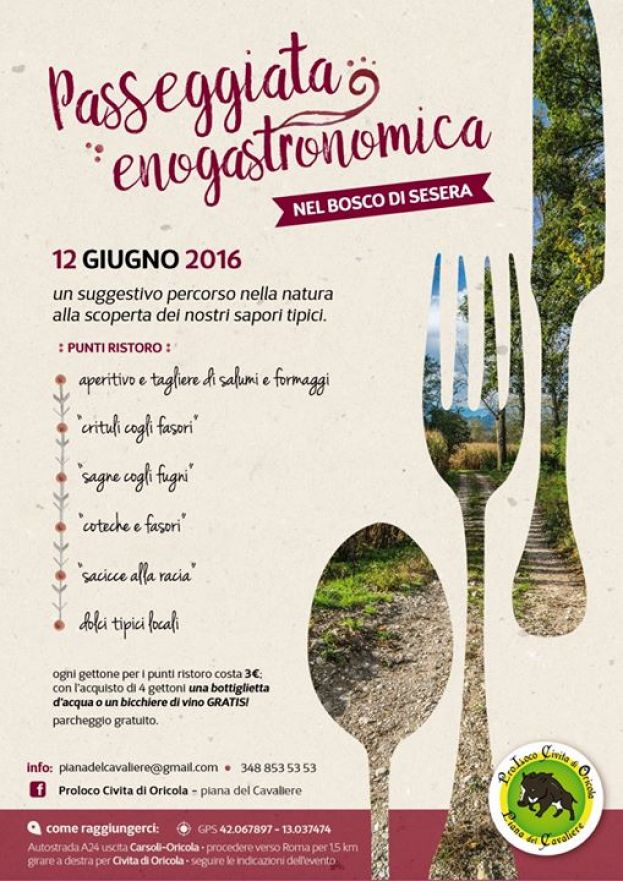 CIVITA DI ORICOLA, PASSEGGIATA ENOGASTRONOMICA NEL BOSCO DI SESERA