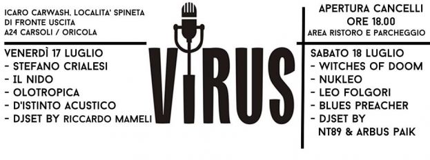 ORICOLA,PRIMA EDIZIONE DEL FESTIVAL MUSICALE "VIRUS"