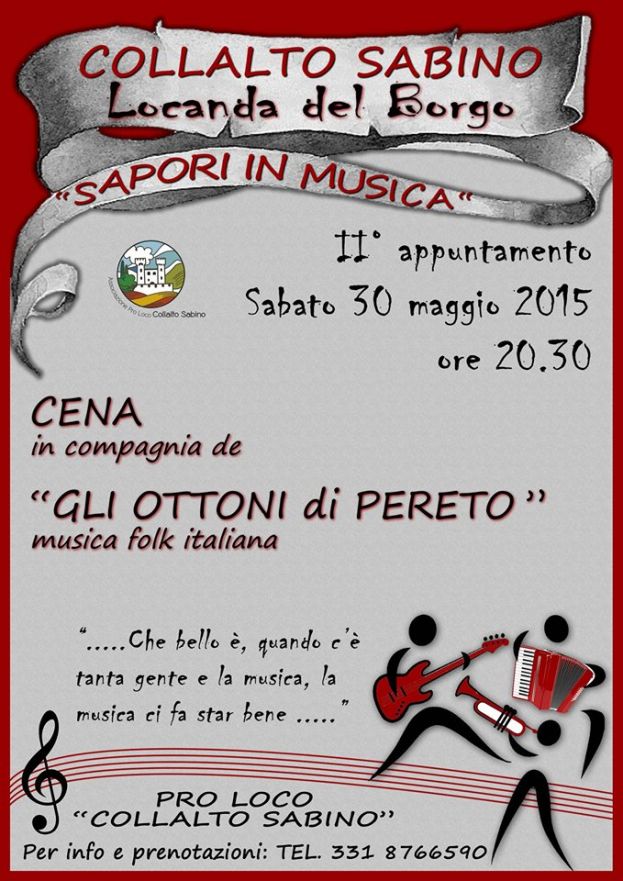 "SAPORI IN MUSICA"CON GLI OTTONI DI PERETO A COLLALTO SABINO