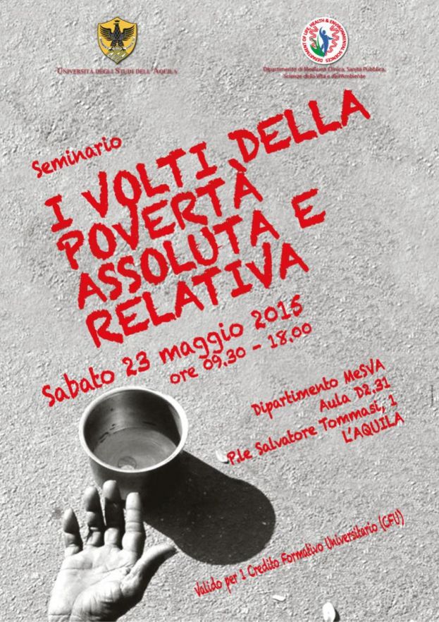 L'AQUILA,IMPORTANTE CONVEGNO SU:"I VOLTI DELLA POVERTA':ASSOLUTA E RELATIVA"