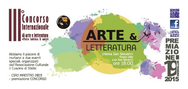 PERETO,PREMIAZIONE DEL 3° CONCORSO INTERNAZIONALE DI ARTE E LETTERATURA "PIETRO IADELUCA &amp; AMICI"
