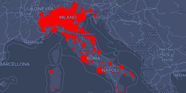 Coronavirus, mappa Italia