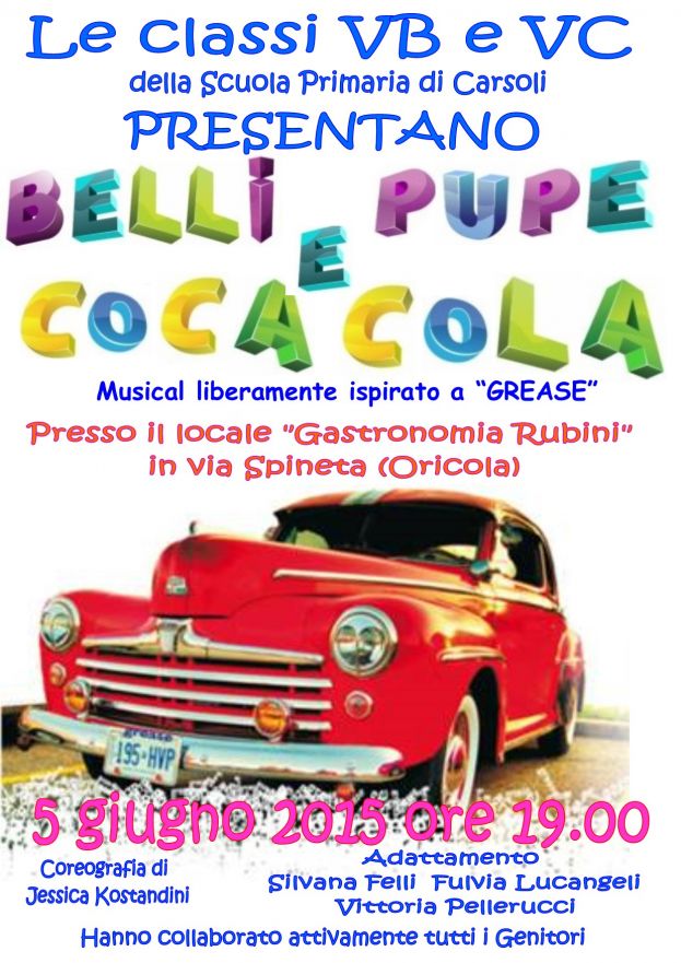 "BELLI E PUPE E COCA COLA", IL MUSICAL DELLE CLASSI 5°B E 5°C DELLA SCUOLA PRIMARIA DI CARSOLI(FOTO2)