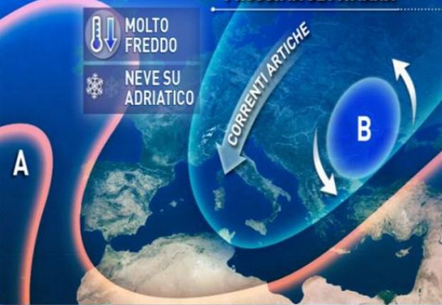 METEO,CALO TERMICO IN ARRIVO:FREDDO POLARE ATTESO SU TUTTA ITALIA
