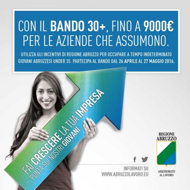 ABRUZZO, BANDO 30+: ISTANZE POSSIBILI FINO AL 27 MAGGIO