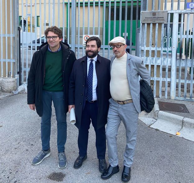 Nella foto da sinistra Menna, Fina e Lucio Di Biase della Cgil.