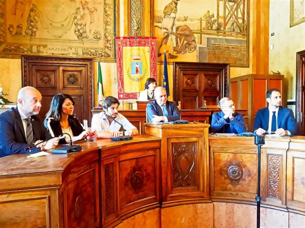 Momenti della Conferenza Stampa al Comune di Avezzano