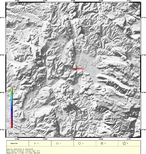SCOSSA SISMICA RILEVATA A RIOFREDDO DI MG 1.8