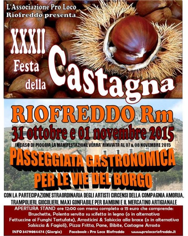 ARTIGIANATO,DEGUSTAZIONE E TRADIZIONE ALLA 32° FESTA DELLA CASTAGNA A RIOFREDDO