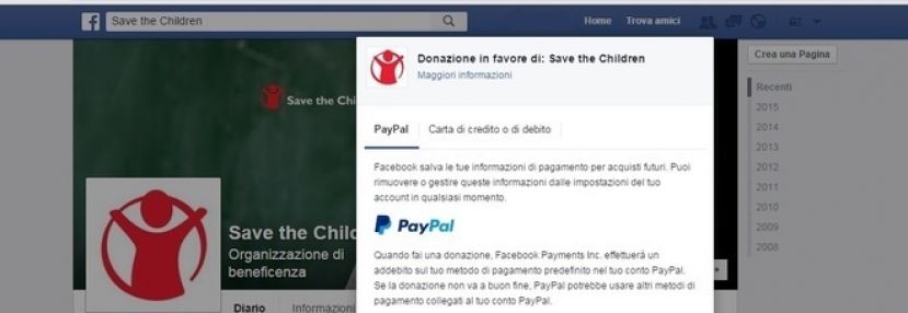 FACEBOOK,ARRIVA LA FUNZIONE PER LE DONAZIONI:BASTA UN CLICK
