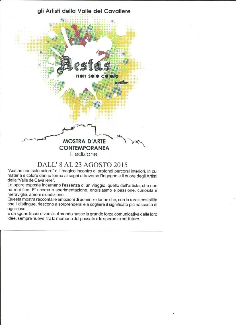 COLLALTO SABINO,”AESTAS NON SOLO COLORE”