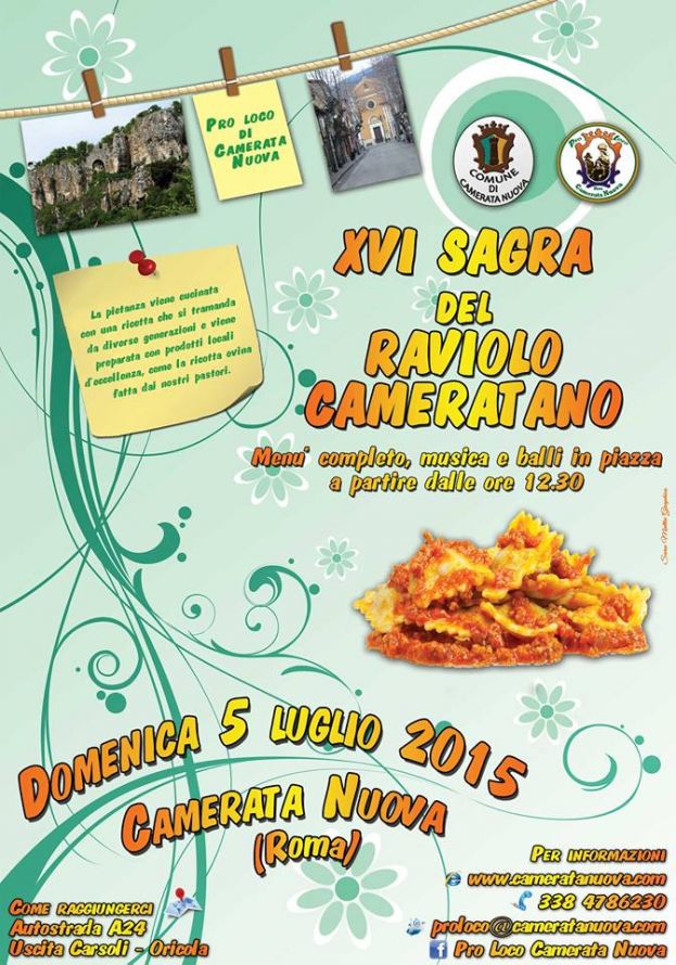 CAMERATA NUOVA,XVI SAGRA DEL RAVIOLO CAMERATANO