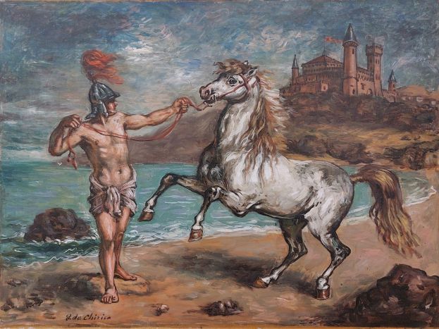 Museo Carlo Bilotti - de Chirico, Cavallo e cavaliere con sfondo di maniero