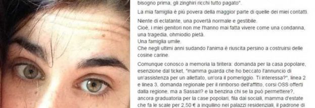 "SONO POVERA,MA I MIGRANTI NON MI TOLGONO NULLA".IL POST VIRALE SU FB DI FRANCESCA:"SIETE RAZZISTI E STR.."