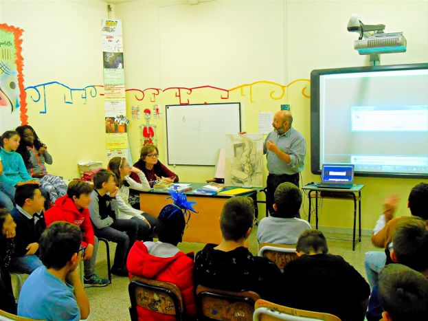 Momenti dell'incontro alla scuola media di Arsoli