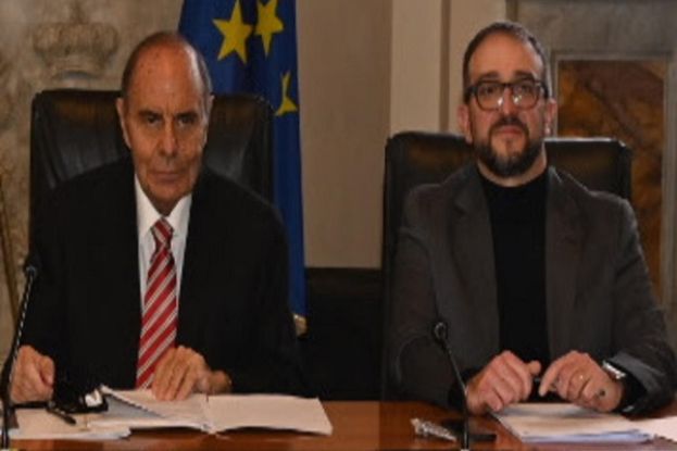 Bruno Vespa e il Sindaco dell'Aquila