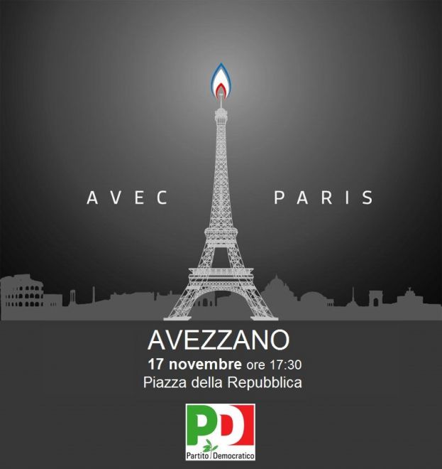 AVEZZANO,MARTEDI' 17 NOVEMBRE ALLE ORE 17:30 "UNITI CONTRO IL TERRORISMO