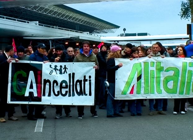 Protesta Dipendenti Alitalia