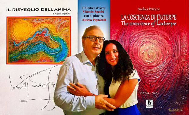 La pittrice Alessia Pignatelli con il critico d'arte Vittorio Sgarbi